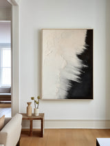Minimalsit Painting Black and Beige Seashore Wall Art Rich Textured Art Painting For Sale