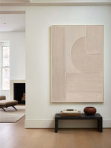 Modern Heavy Textured Painting Beige Abstract Wall Art Minimalist Acrylic Abstract Painting For Livingroom