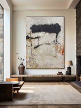 Original Minimalist Abstract Art Large Black White Yellow Acrylic Painting On Canvas Contemporary Art Modern Canvas Art