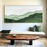Green Mountain Texture Painting Lage Green Handmade Wall Art Minimalist Painting Green Wall Decor