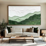 Green Mountain Texture Painting Lage Green Handmade Wall Art Minimalist Painting Green Wall Decor