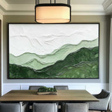 Green Mountain Texture Painting Lage Green Handmade Wall Art Minimalist Painting Green Wall Decor