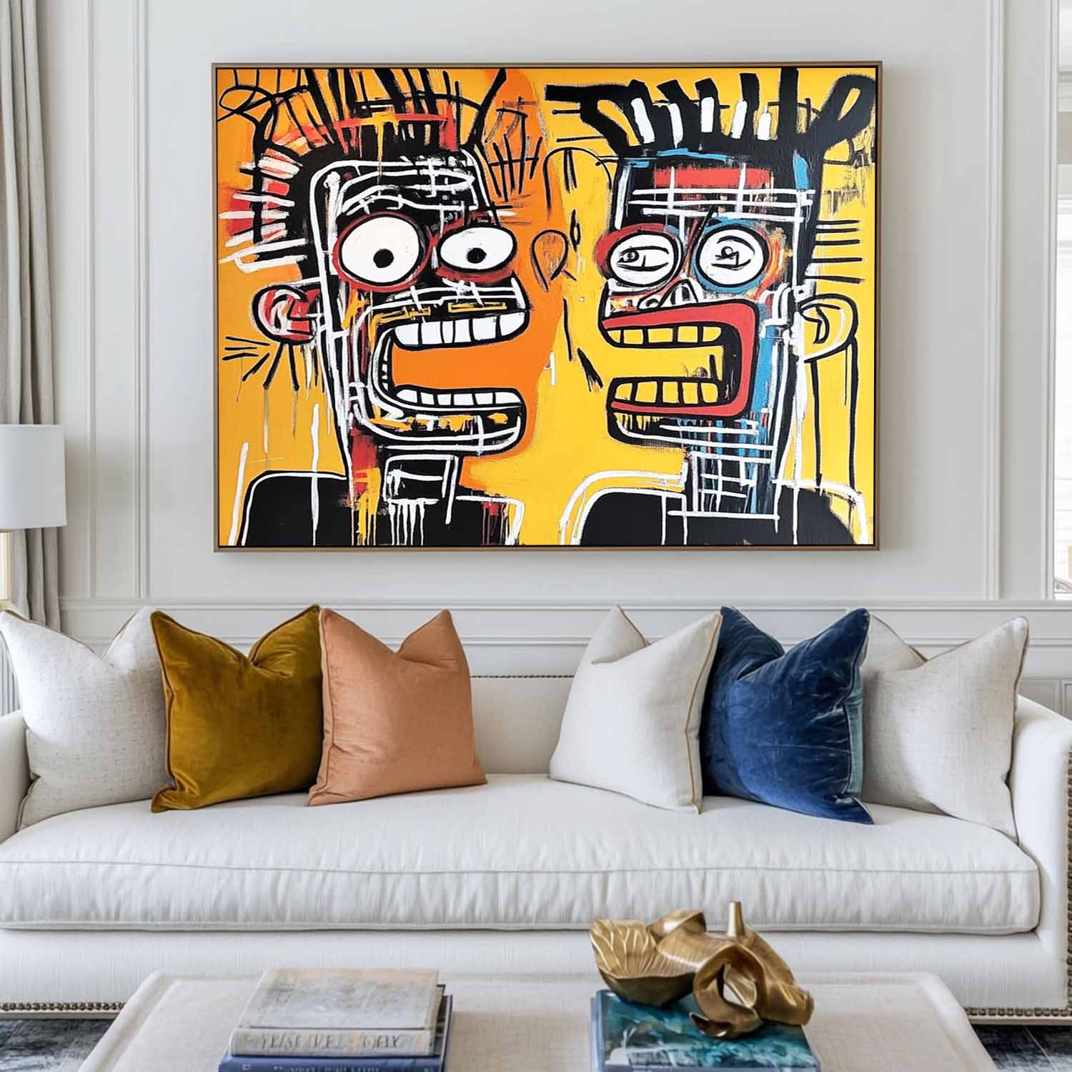 Modern Graffiti Paintings Basquiat Painting Textured Canvas Wall Art Handmade Canvas Art For Sale