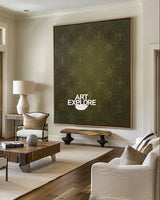 Handmade Boho Dark Green Wall Decor for Modern Large Spaces | ArtExplore