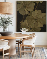 Handmade Dark Green Boho Floral Canvas for Modern Home Decor | ArtExplore