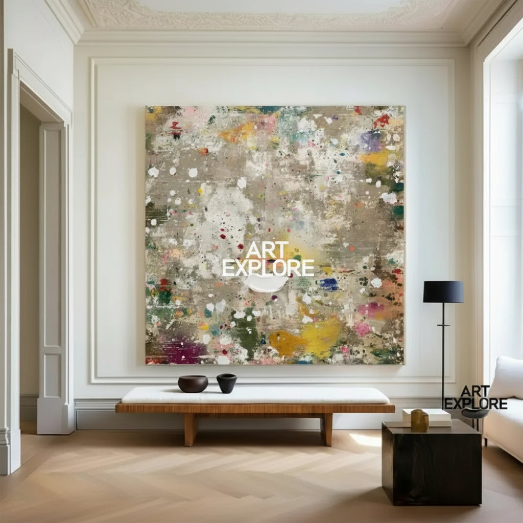 Textured Brown Minimalist Painting, Oversized Handmade Wall Art on Canvas – ArtExplore