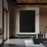 Large Black Abstract Painting Black Minimalist wall Painting Black 3D Textured Painting Modern abstract wall art Minimalist Painting Art