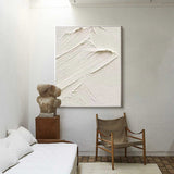 Wabi-Sabi White wall art White 3D wall art White textured wall art Large White Abstract Painting White Minimalist Painting