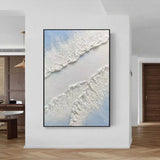 3D Blue Rich Textured Minimalist Painting Large Minimalist Art Blue Abstract Canvas Painting