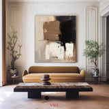 Wabi Sabi Brown Wall Art Contemporary Artwork Black Brown Abstract Painting Rich Textured Art