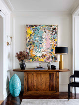 Vibrant Modern Abstract Art With Rich Textured Oil Painting For Contemporary Living Room Decor