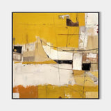 Heavy Texture Dark Yellow Abstract Art On Canvas Modern Palette Knife Painting Abstract Painting