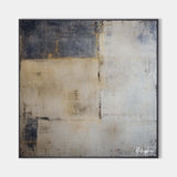 Wabi-sabi Brown Grey Painting Square Minimal Painting Large Canvas Wall Art For Sale