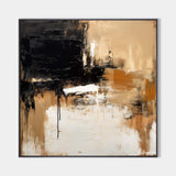 Large Beige Brown Abstract Painting Japandi Wabi-sabi Canvas Painting Livingroom Wall Art