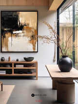 Large Beige Brown Abstract Painting Japandi Wabi-sabi Canvas Painting Livingroom Wall Art