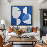 White And Blue Abstract Painting Minimalist Abstract Art On Canvas Modern Painting For Sale