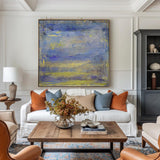 Blue And Yellow Abstract Art Blue Canvas Art Extra Large Wall Decor