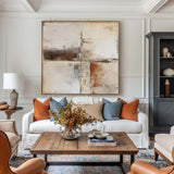 Large Beige And Brown Textured Paintings For Sale Wabi-Sabi Beige Artwork Mid Century Decorations