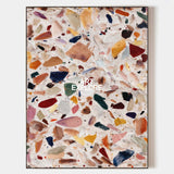 Large Vertical Contemporary Art Piece With Multicolor Mosaic Pattern For Office Wall