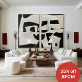 Large Black And Beige Abstract Canvas Wall Art Black Art Paintings For Wall Luxury Wall Art Minimalist Art For Sale