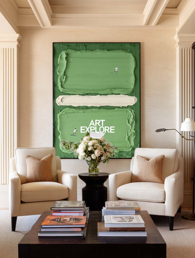 Unique Tennis Lover Gift Abstract Green Canvas Art For Home And Office Decoration
