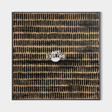 Minimalist Abstract Square Painting With Black Strokes For Modern Home Decor