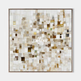 Original Textured Oil Painting On Linen Canvas With Unique Mosaic Style Pattern