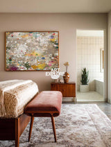 Vibrant Abstract Art With Colorful Mosaic Texture For Modern Living Room Decor