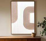 White and Beige Textured Minimalist Wall Art, Large Abstract Canvas Wall Art, Plaster Painting