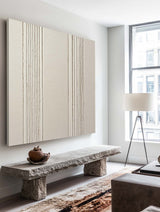 Large Beige Canvas Art Waibi-sabi Textured Painting Large Minimalist Plaster Wall Art For Livingroom