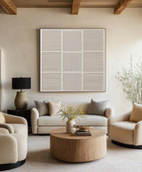 Large Beige Wall Art Textured Painting Wabi-sabi Minimalist Plaster Wall Art For Livingroom