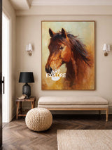 Abstract Brown Horse Painting Original Art For Living Room Decor