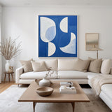 White And Blue Abstract Painting Minimalist Abstract Art On Canvas Modern Painting For Sale