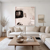 Modern Abstract Wall Art Unfussy Beige Painting Large Abstract Wall Art Painting For Sale
