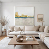 Square Gold Acrylic Painting Large Abstract landscape wall art