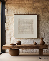 3D Minimalist Modern Beige Abstract Wall Art Large Canvas Art Wabi-sabi Minimalist Plaster Art For Sale