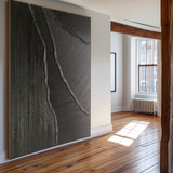 Large Black Abstract Painting Black Minimalist wall Painting Black 3D Textured Painting Modern abstract wall art Minimalist Painting Art