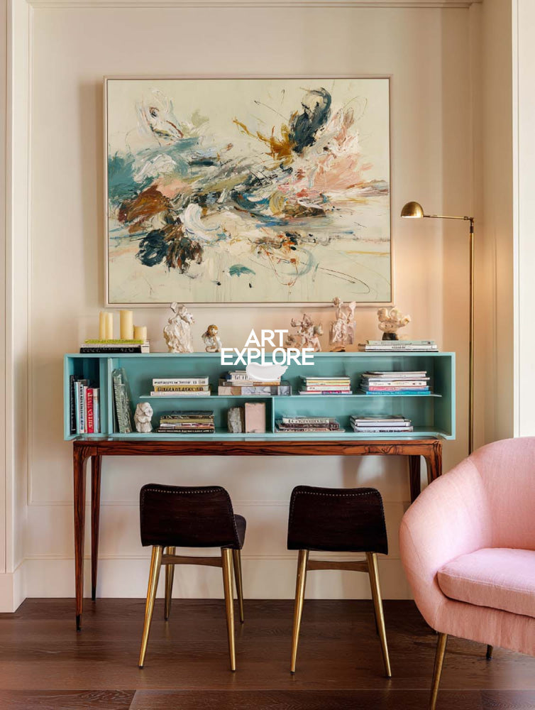 Lyrical Abstract Painting Modern Art For Living Room With Textured Finish