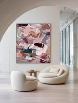 Textured Abstract Expressionist Art In Pink And Purple Tones