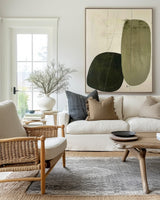 Modern Green And Beige Abstract Minimalist Wall Art Original Painting For Livingroom