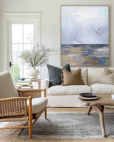 Blue Wave Oil Painting On Canvas Large Abstract Ocean Wall Art Ocean Wave Painting Acrylic Textured Art Blue And Gold Abstract Painting