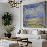 Blue And Yellow Abstract Art Blue Canvas Art Extra Large Wall Decor