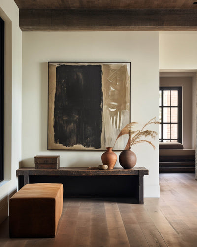 Black and Brown Minimalist Abstract Art On Canvas Modern Painting Abstract Painting For livingroom