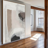 Beige Wabi-sabi Styling Canvas Wall Art Large Neutral Acrylic Painting Minimalist Art For Sale