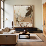 Wabi-sabi Beige Abstract Wall Art Neutral Beige Texture Painting Large Beige Abstract Painting