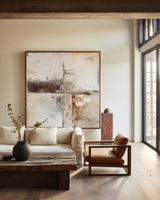 Big Abstract Beige And Brown Textured Paintings For Sale, Large Original Beige Artwork Abstract Art ,Mid Century Decorations