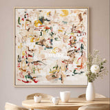 Modern Beige Abstract Painting Original Handmade Art For Luxury Home Interior Design