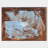 Modern Abstract Painting With Blue And Brown Textured Brushstrokes For Living Room Decor