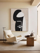 Modern Minimalist Painting Black White And Beige Cool Line Geometric Acrylic Painting Ideas Minimalist Painting For Sale