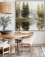 Hand-Painted Lake View Art | Large Modern Nature Canvas for Walls | ArtExplore